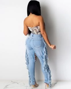 茉菲 Thighs Out Denim Jeans Bottoms