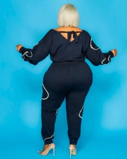 Divanewlook Pearl Beaded Sweater Crop Top Set New In