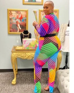 胖妹儿&芸歌 Zipped In Color Catsuit Plus Size