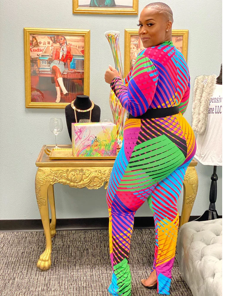 胖妹儿&芸歌 Zipped In Color Catsuit Plus Size 2 胖妹儿&芸歌 Zipped In Color Catsuit Plus Size