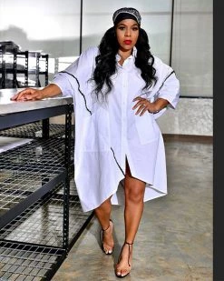 Divanewlook Angelic Oversized Shirt Dress New In