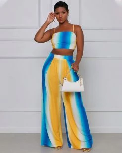 Divanewlook Sunset Wide Leg Pant Set