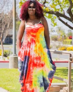 Divanewlook New In Tye Dye Maxi Dress